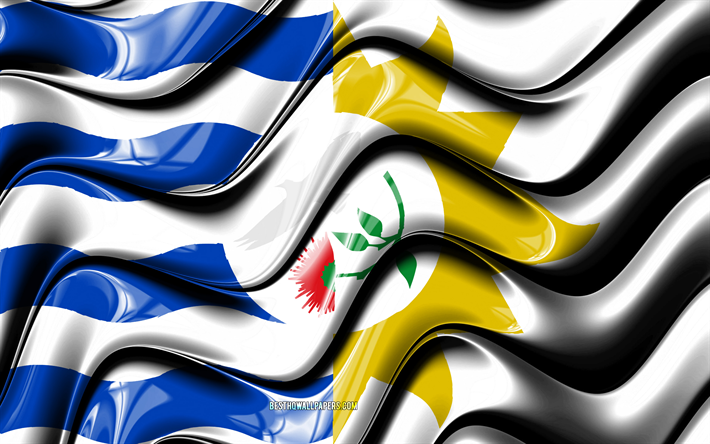Trinta e Tr&#234;s flag, 4k, Departamentos do Uruguai, distritos administrativos, Bandeira do estado de Treinta y Tres, Arte 3D, Treinta y Tres Departamento de, Uruguaio departamentos, Trinta e Tr&#234;s 3D flag, Uruguai, Am&#233;rica Do Sul
