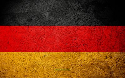 Bandeira da Alemanha, textura de concreto, pedra de fundo, Bandeira da alemanha, Europa, Alemanha, bandeiras da pedra, alem&#227;o bandeira