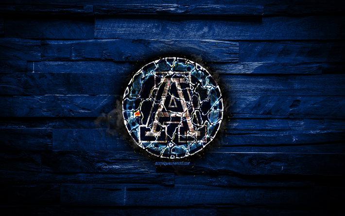 Toronto Argonauts, burning logo, CFL, blue wooden background, grunge, canadian football team, Canadian Football League, football, Toronto Argonauts logo, Canada