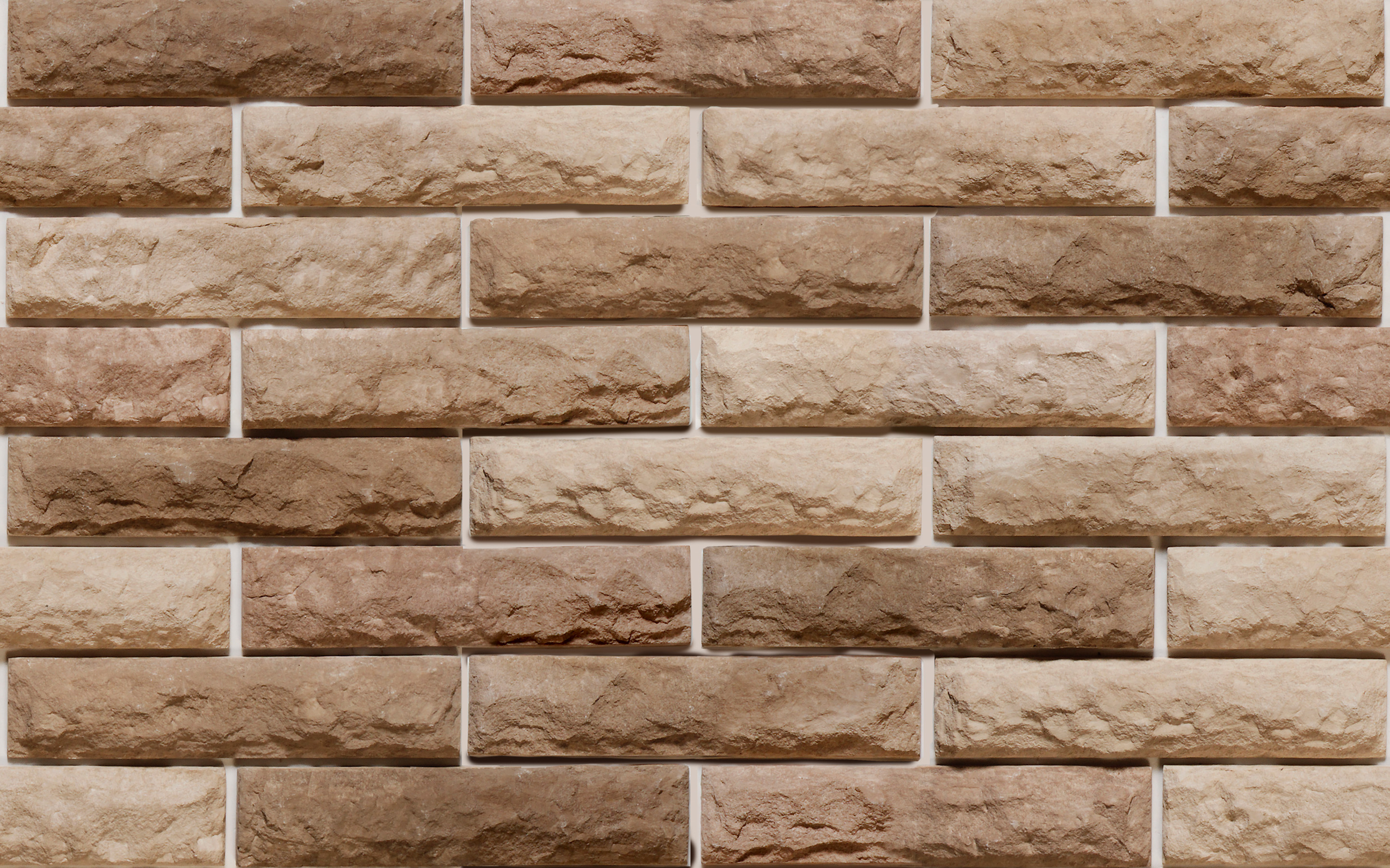 Download Wallpapers Decorative Stone Texture Brown Brickwall Macro