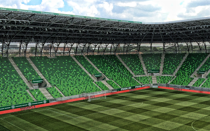 Groupama Arena, football stadium, Budapest, Hungary, football field, inside view, Euro 2020 stadiums, new stadiums, Europe