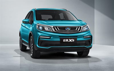 Geely Vision X3, 4k, crossovers, 2019 cars, studio, 2019 Geely Vision X3, chinese cars, Geely