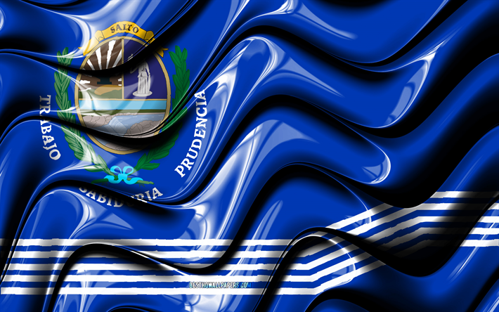 Salto drapeau, 4k, les Minist&#232;res de l&#39;Uruguay, circonscriptions administratives, le Drapeau de Salto, art 3D, Salto D&#233;partement, de l&#39;Uruguay minist&#232;res, Salto 3D drapeau de l&#39;Uruguay, Am&#233;rique du Sud