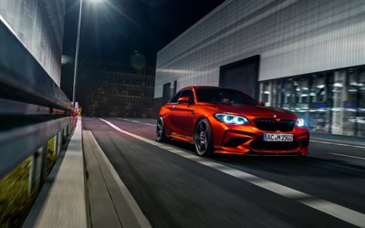 BMW M2, 2019, AC Schnitzer, esterno, vista frontale, tuning M2, nuovo rosso M2, tedesco di auto sportive, BMW