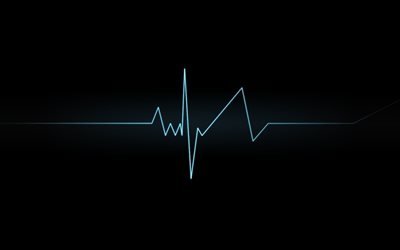 el electrocardiograma, la l&#237;nea, el fondo oscuro