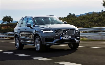 Volvo XC90, 2017, Luxury SUV, XC90 Diesel, Gray XC90, Swedish cars, new cars, Volvo
