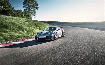 4k, la Porsche 911 GT2 RS, chemin de c&#226;bles, 2018 voitures, sportcars, Porsche