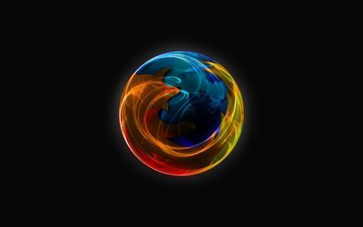 Firefox, logotyp, neon, kreativa