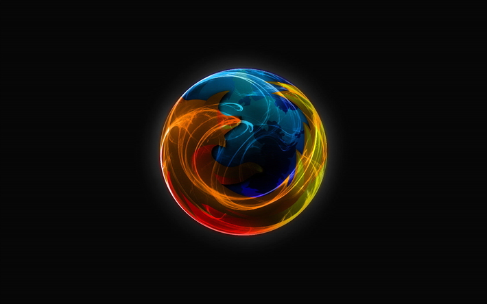 Firefox, logo, neon, yaratıcı