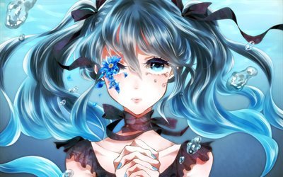 Hatsune Miku, manga, portrait, art, Vocaloid