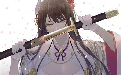 Hiei, manga, katana, sword, Azur Lane