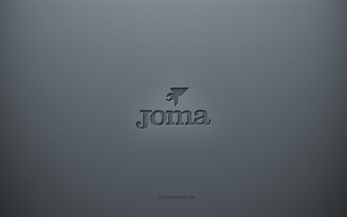 Joma logo, gri yaratıcı arka plan, Joma amblemi, gri kağıt dokusu, Joma, gri arka plan, Joma 3d logo