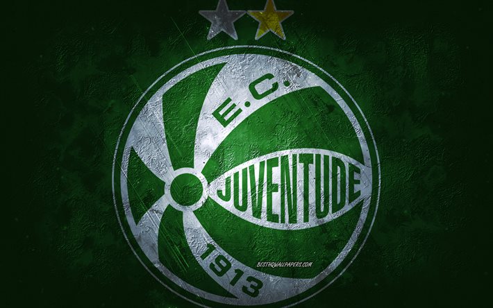 Juventude, Brezilya futbol takımı, yeşil arka plan, Juventude logosu, grunge sanat, Serie B, Brezilya, futbol, Juventude amblemi