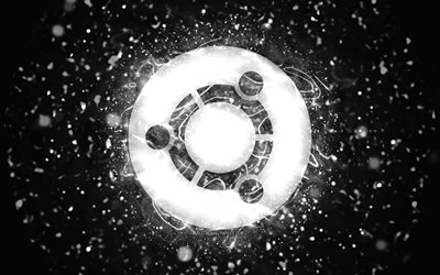 شعار أوبونتو الأبيض, 4 ك, أضواء النيون البيضاء, لينكس, إبْداعِيّ ; مُبْتَدِع ; مُبْتَكِر ; مُبْدِع, خلفية مجردة سوداء, شعار أوبونتو, سیستم عامل, اوبونتو