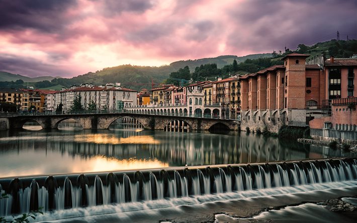 トロサ, オリア川, bonsoir, sunset, トロサの街並み, バスク国spainkgm, トロサパノラマ, スペイン