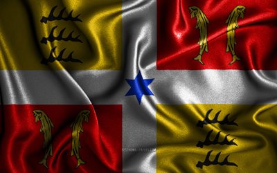 Montbeliard flag, 4k, silk wavy flags, french provinces, Flag of Montbeliard, fabric flags, Day of Montbeliard, 3D art, Montbeliard, Europe, Provinces of France, Montbeliard 3D flag, France