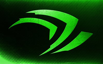 Nvidia yeşil logosu, grunge sanat, yeşil tipografik arka plan, yaratıcı, Nvidia grunge logosu, markalar, Nvidia logosu, Nvidia