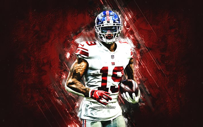 Kenny Golladay, New York Giants, NFL, American football, red stone background, grunge art, National Football League