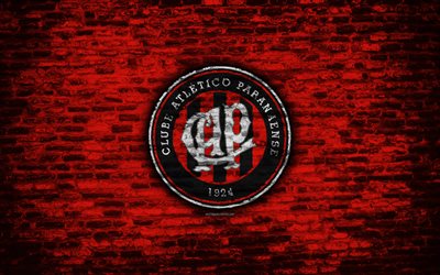 FC Atletico Paranaense, 4k, emblem, Brazilian Seria A, grunge, soocer, Brazil, Atletico Paranaense, football club, brick texture, Atletico Paranaense FC