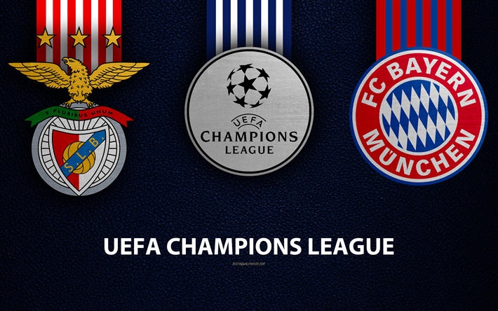 Download Wallpapers Sl Benfica Vs Fc Bayern Munich 4k Leather Texture Logos Promo Uefa Champions League Group E Football Game Football Club Logos Europe Fc Bayern Munich For Desktop Free Pictures For