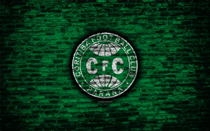 FC Coritiba, 4k, شعار, البرازيلي الدوري الإيطالي, الجرونج, الكرة الدعوى, البرازيل, Coritiba, نادي كرة القدم, الطوب الملمس, Coritiba FC