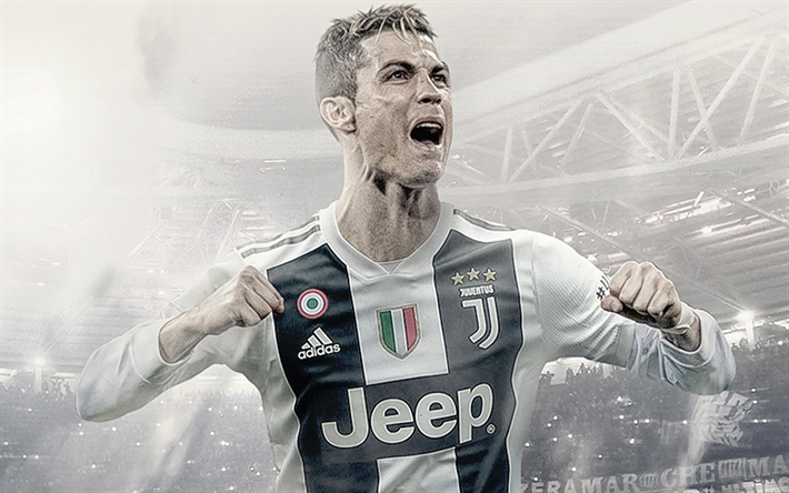 Cristiano Ronaldo, fan art, cr&#233;atif, CR7 Juventus de turin, la Juventus, le soccer, la Serie A, Ronaldo, CR7, de la joie, des paysages, de la Juventus FC