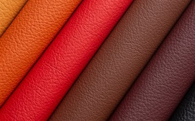 colorful leather background, 4k, macro, leather textures, leather wavy background, leather