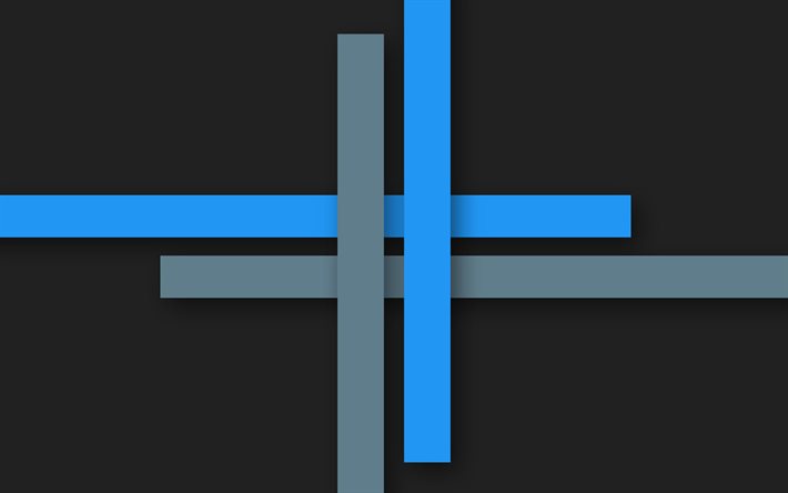 croix bleue, conception mat&#233;rielle, fond gris, minimalisme, lignes bleues, fond avec des lignes