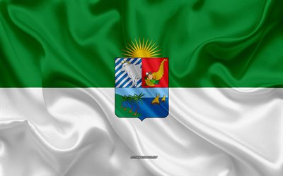 スクレの旗, 4k, シルクの質感, スクレ, ボリビアの都市, スクレ旗, ボリビア