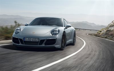Porsche 911 GTS, 2017, coup&#233; sport, gris Porsche, la nouvelle 911, voiture de sport