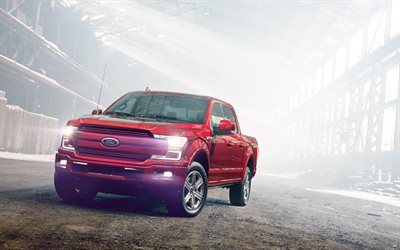 Ford F-150, 2017, pick-up rouge, American SUV, rouge F-150, Ford