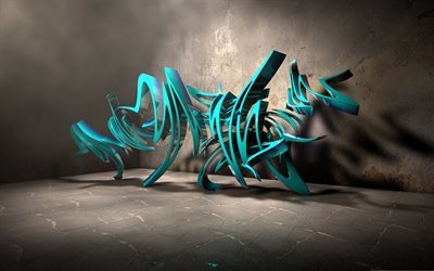 graffiti, 3d-kunst, street art, wand