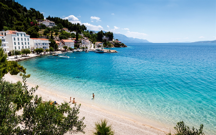 Yadran, Croazia, Adriatico, Mare, estate, costa, spiaggia, resort, Mare Mediterraneo