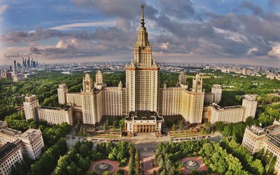 Moscow State University, Moscow, Russia, educational institution, beautiful building, Russian Federation