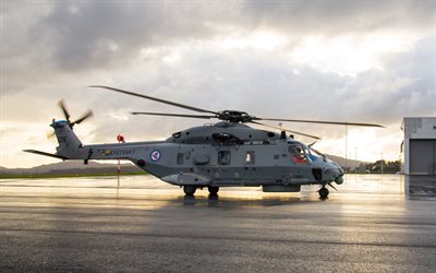 NHIndustries NH90 -, 4k, monik&#228;ytt&#246;inen helikopteri, liikenne helikopteri, Eurocopter, NHI NH90 -