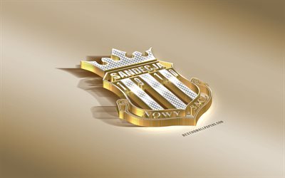 Sandecja Nouveau Sacz, Russian football club, golden silver logo, Nouveau Sacz, Pologne, premier league, 3d golden emblem, creative 3d art, football