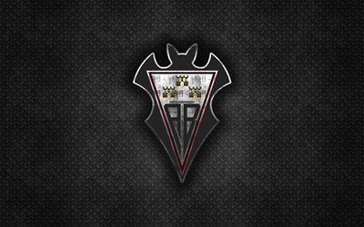Albacete Balompie, Spanish football club, black metal texture, metal logo, emblem, Albacete, Spain, La Liga 2, creative art, LaLiga2, football, Albacete FC