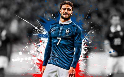 Nabil Fekir, French national football team, French football player, attacking midfielder, creative flag of France, football, France