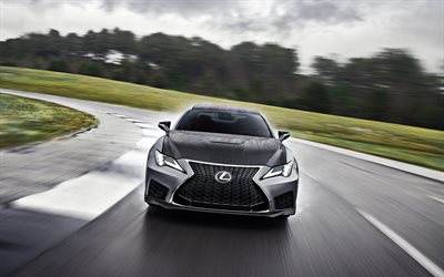 Lexus RC F Track Edition, 2020, racing track, new gray RC F, tuning, gray sports coupe, Japanese sports cars, Lexus