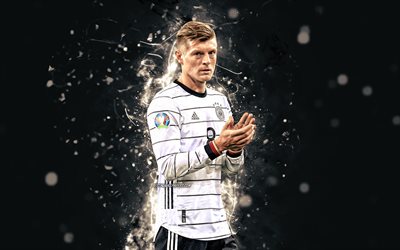 4k, Toni Kroos, 2020, Tyskland Landslaget, fotboll, fotbollsspelare, Kroos, neon lights, Tysk fotboll, Toni Kroos 4K