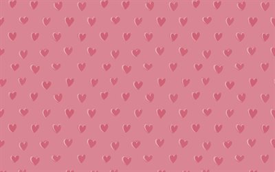 pink retro texture with hearts, pink hearts texture, love texture, pink hearts background