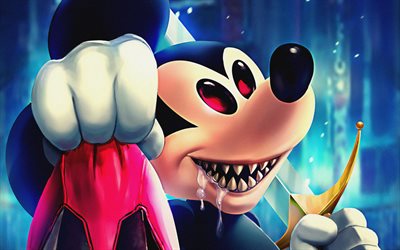 Mickey Mouse, 4k, 2020 filme, Mickey e Minnies Runaway Ferrovi&#225;ria, Disney, Angry Mickey