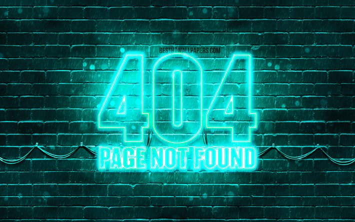 404-seite nicht gefunden t&#252;rkis logo, 4k, t&#252;rkis brickwall -, 404-seite nicht gefunden-logo -, marken -, 404-seite nicht gefunden-neon-symbol, 404-seite nicht gefunden