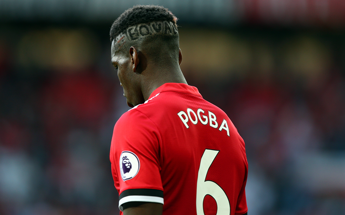 Paul Pogba, 4k, de la Liga Premier, futbolistas, el f&#250;tbol, el Manchester United, MU