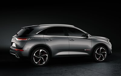 DS 7 Crossback, 2017, 4k, New crossover, X74, Citroen, French cars, side view, new cars