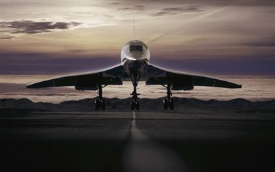 Concorde, 4k, passenger jet, planes, Aerospatiale-BAC Concorde 102