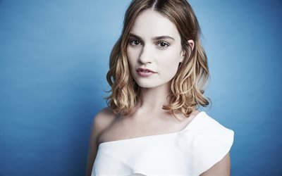 Lily James, 2017, english actress, blonde, beauty, Hollywood