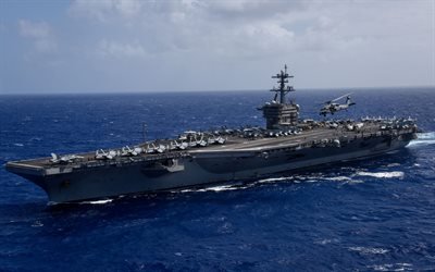 American aircraft carrier, USS Theodore Roosevelt, CVN 71, Nimitz class, warships, nuclear aircraft carrier, US Navy, USA