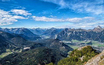 Alps, mountain landscape, valley, blue sky, mountains, Tyrol, Austria