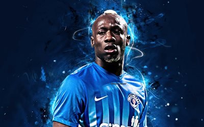 Mbaye Diagne, eteenp&#228;in, senegalin jalkapalloilijat, Kasimpasa FC, jalkapallo, Diagne, Turkin Super Lig, neon valot, abstrakti taide